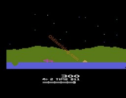 une photo d'Ã©cran de Moon Patrol sur Atari 2600